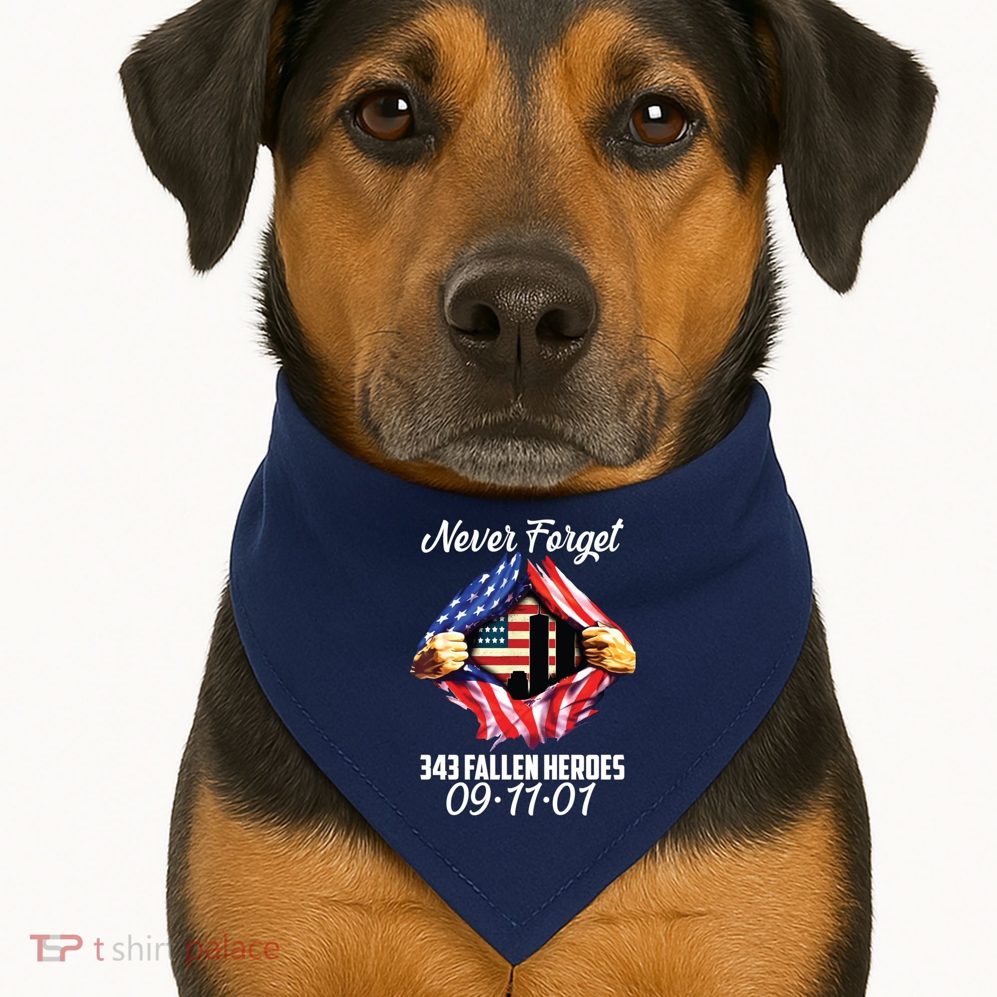 Never Forget 343 Fallen Heroes 091101 September 11 USA-Made Doggie Bandana