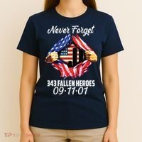 Never Forget 343 Fallen Heroes 091101 September 11 T-Shirt thumb 4