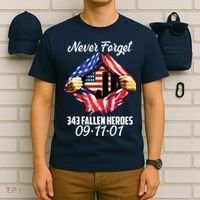 Never Forget 343 Fallen Heroes 091101 September 11 T-Shirt thumb 6