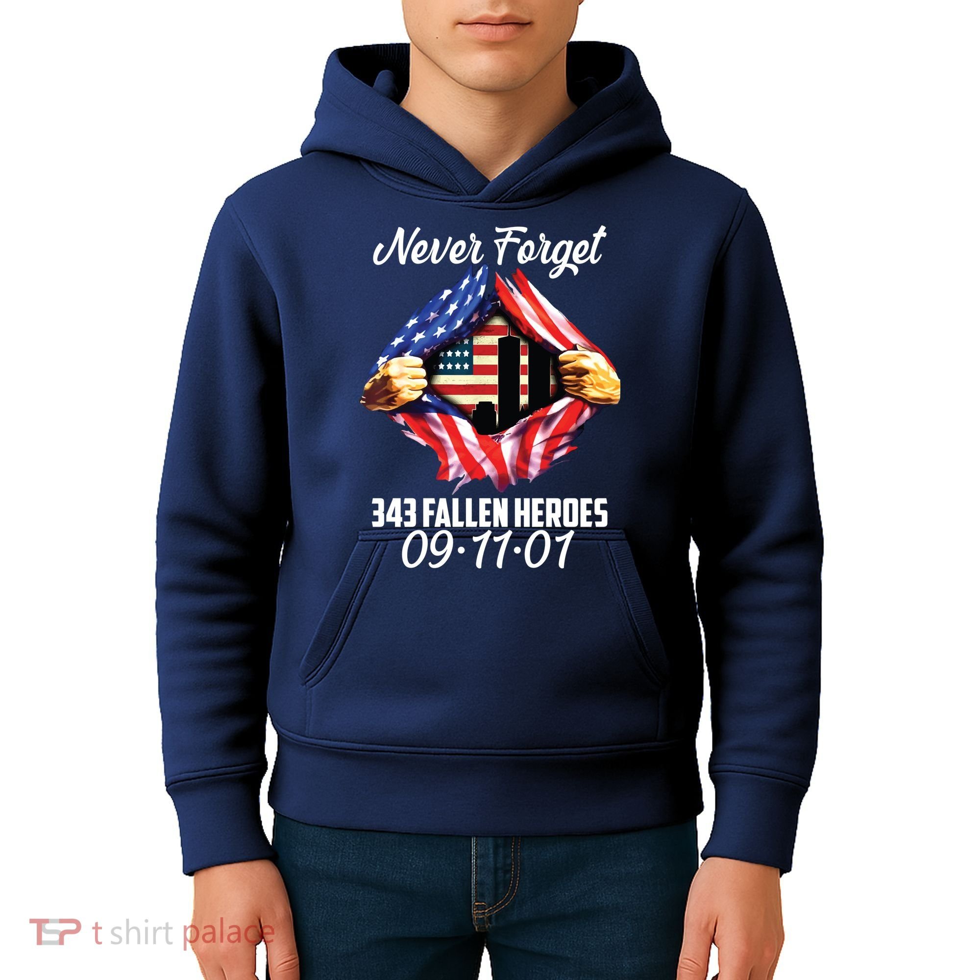 Never Forget 343 Fallen Heroes 091101 September 11 Kids Hoodie