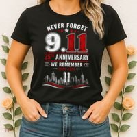 Never Forget 9.11 25th Anniversary We Remember 2001-2026 Women's T-Shirt thumb 2