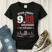 Never Forget 9.11 25th Anniversary We Remember 2001-2026 Women's T-Shirt thumb 3