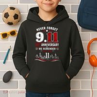 Never Forget 9.11 25th Anniversary We Remember 2001-2026 Kids Hoodie thumb 2