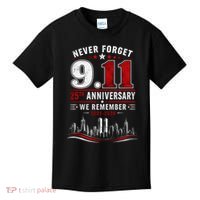 Never Forget 9.11 25th Anniversary We Remember 2001-2026 Kids T-Shirt thumb 0