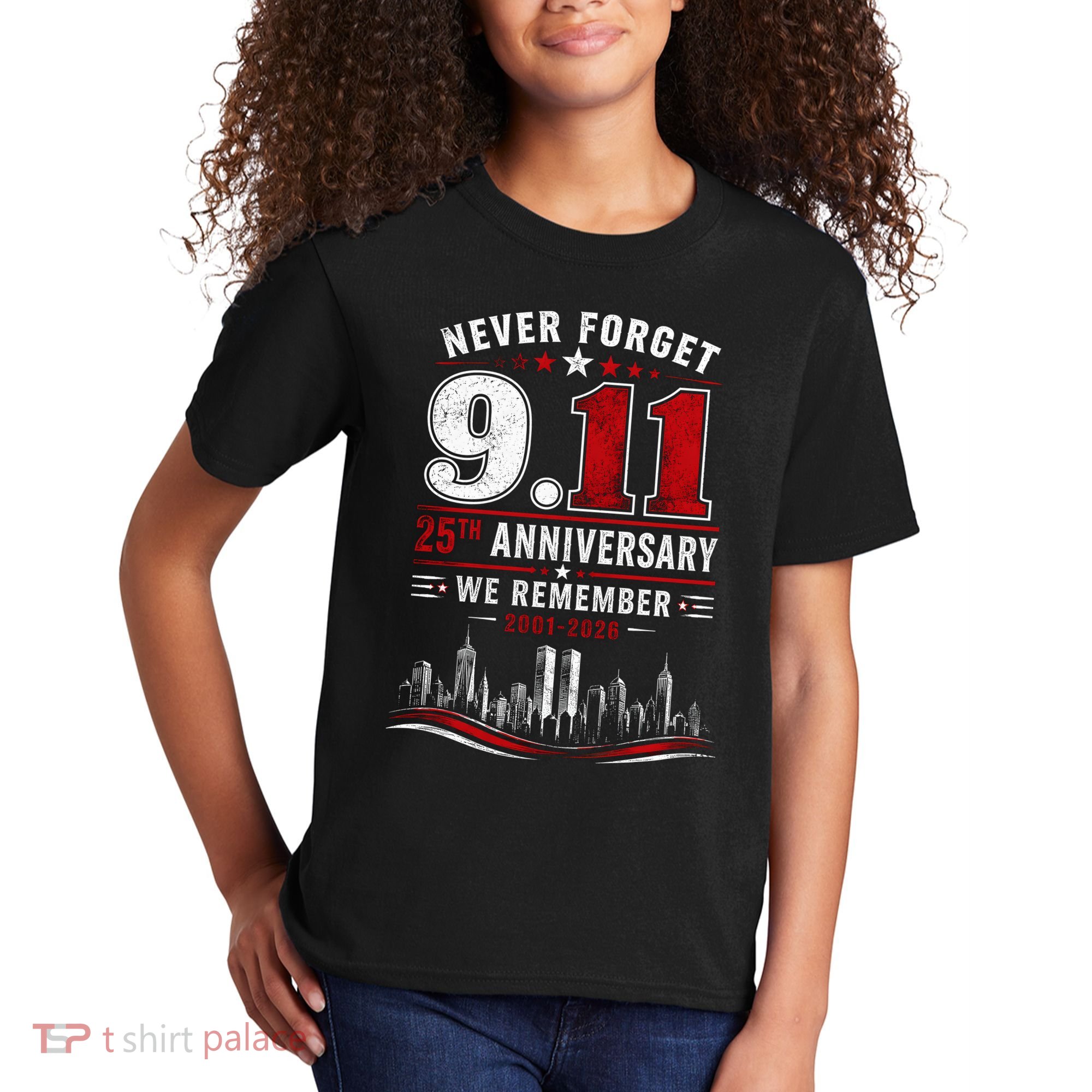 Never Forget 9.11 25th Anniversary We Remember 2001-2026 Kids T-Shirt