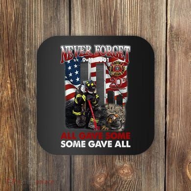 Never Forget 9112001 20th Anniversary Firefighters Gift Coaster