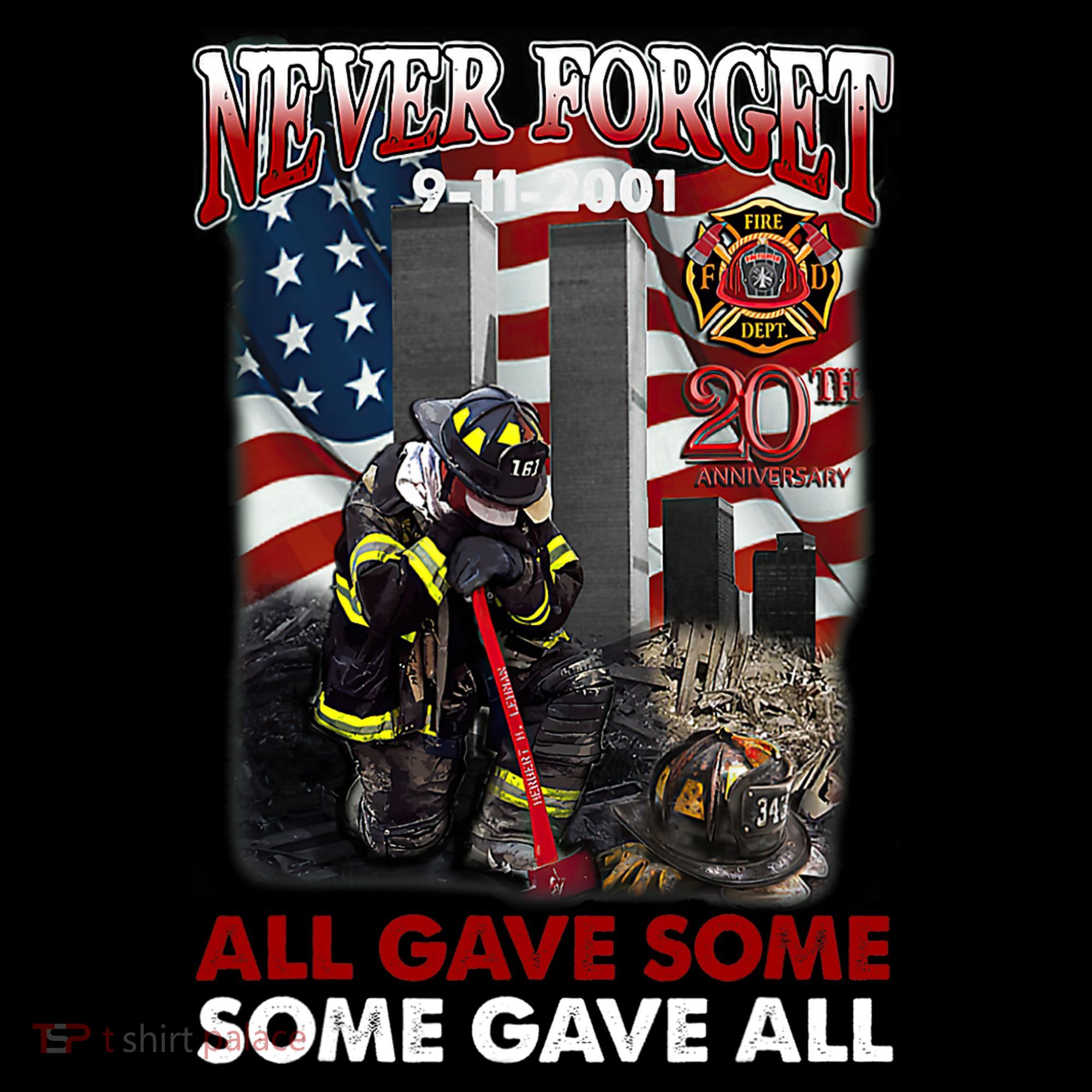 Never Forget 9112001 20th Anniversary Firefighters Gift Coaster
