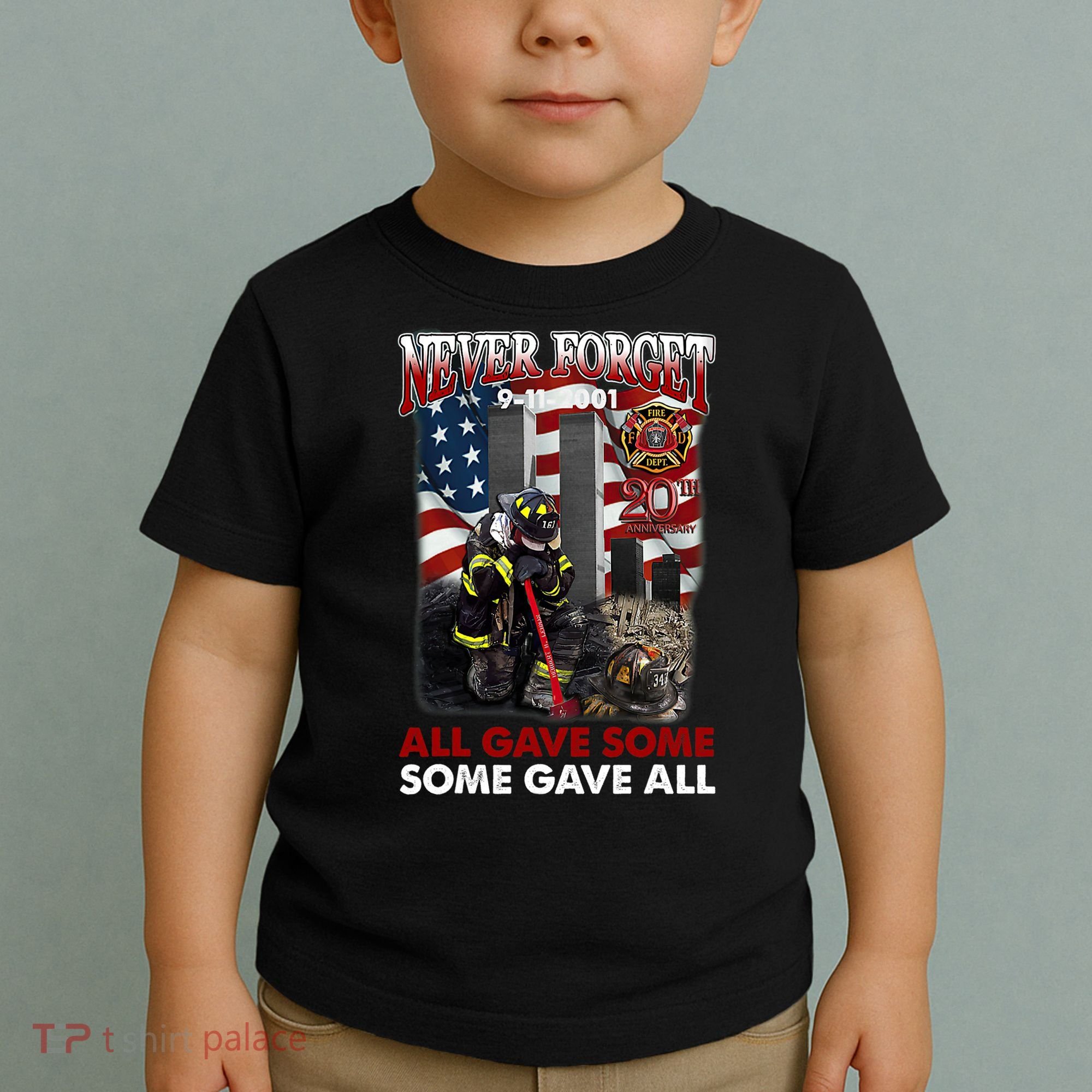 Never Forget 9112001 20th Anniversary Firefighters Gift Toddler T-Shirt