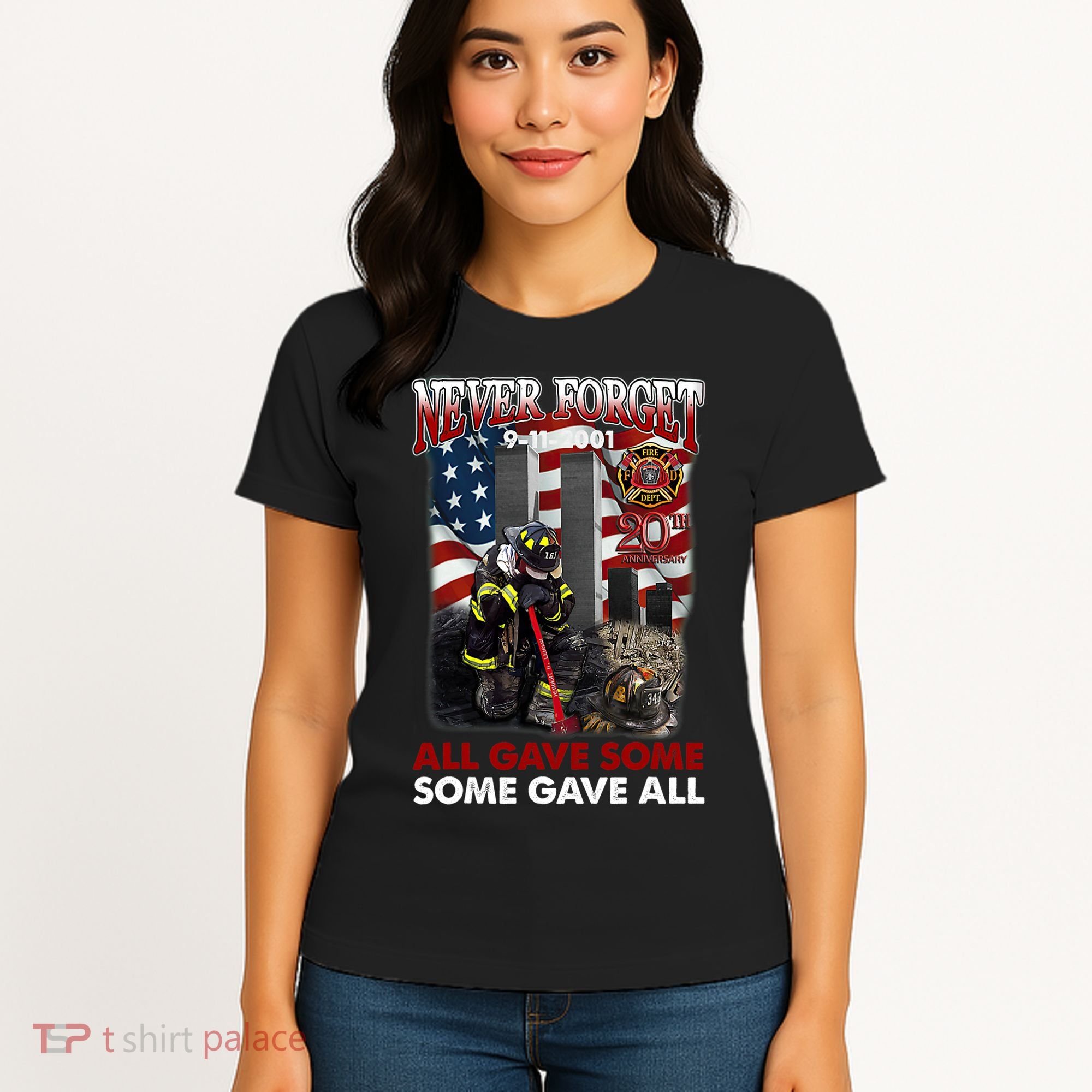 Never Forget 9112001 20th Anniversary Firefighters Gift Women's T-Shirt