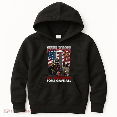 Never Forget 9112001 20th Anniversary Firefighters Gift Kids Hoodie