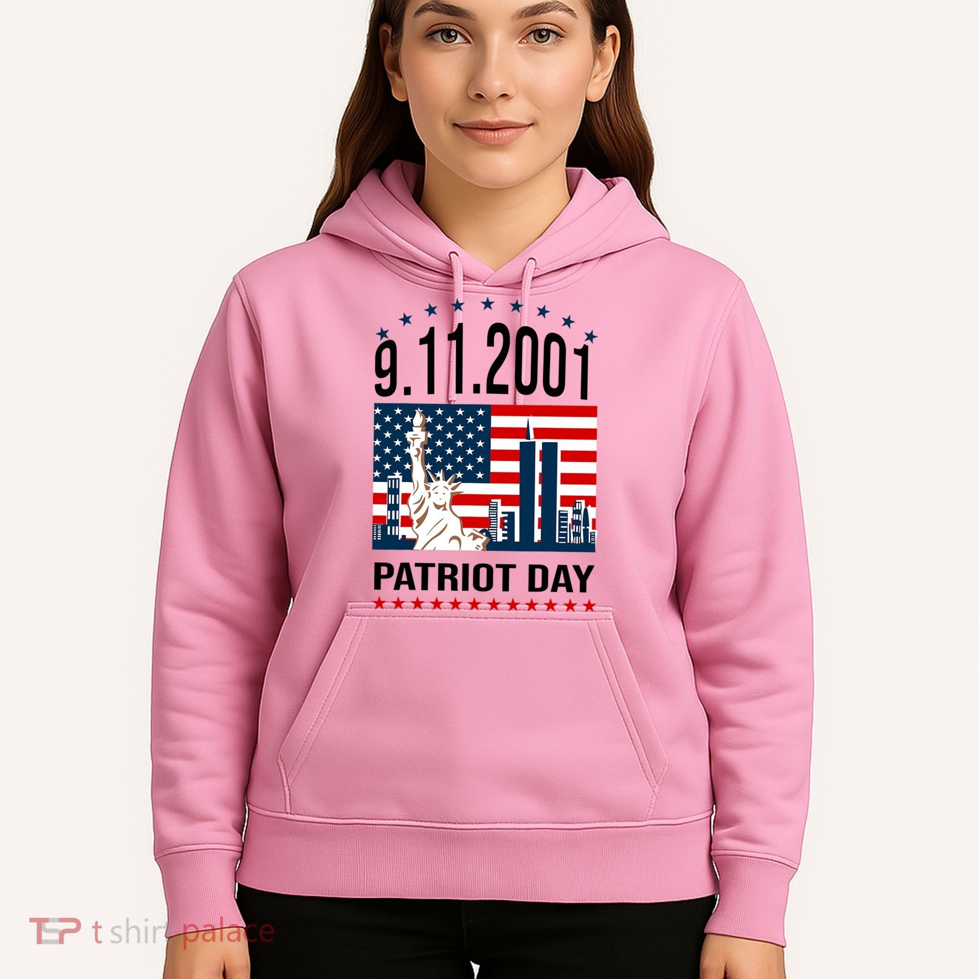 Never Forget 9/11/2001 American Flag Patriotic Memorial Day Hoodie