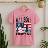 Never Forget 9/11/2001 American Flag Patriotic Memorial Day T-Shirt thumb 2
