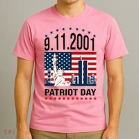 Never Forget 9/11/2001 American Flag Patriotic Memorial Day T-Shirt thumb 3