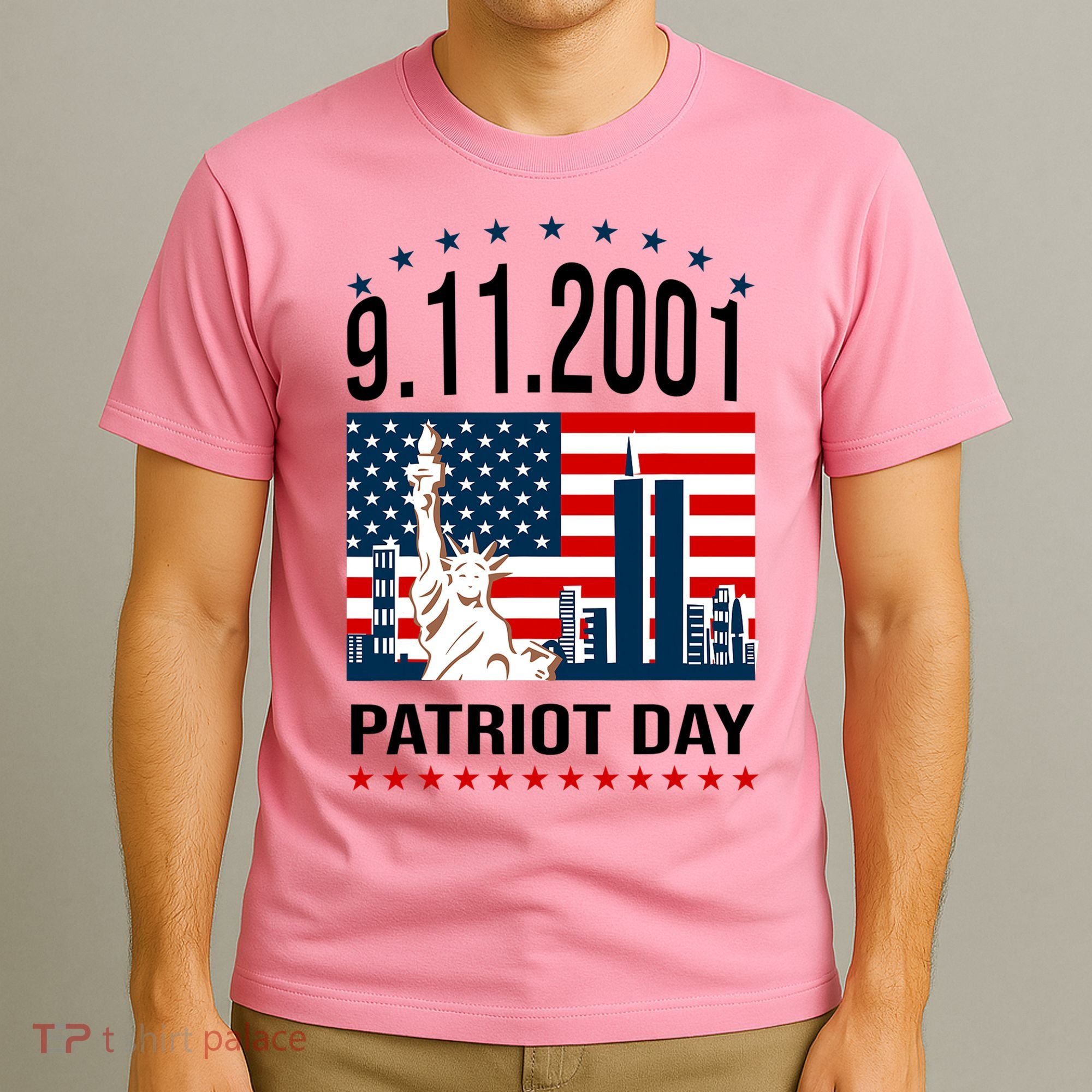 Never Forget 9/11/2001 American Flag Patriotic Memorial Day T-Shirt