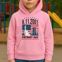 Never Forget 9/11/2001 American Flag Patriotic Memorial Day Kids Hoodie thumb 2