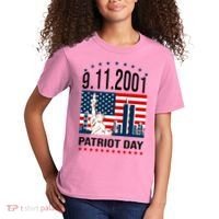 Never Forget 9/11/2001 American Flag Patriotic Memorial Day Kids T-Shirt thumb 2