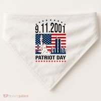 Never Forget 9/11/2001 American Flag Patriotic Memorial Day USA-Made Doggie Bandana thumb 0