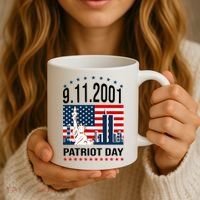 Never Forget 9/11/2001 American Flag Patriotic Memorial Day Coffee Mug thumb 3