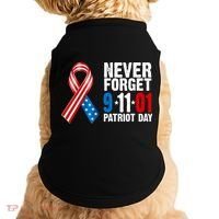 Never Forget 9.11.01 USA Ribbon Patriot Day Doggie Tank thumb 0