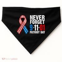 Never Forget 9.11.01 USA Ribbon Patriot Day USA-Made Doggie Bandana thumb 0