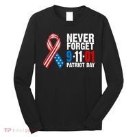 Never Forget 9.11.01 USA Ribbon Patriot Day Long Sleeve Shirt thumb 0