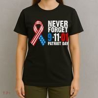 Never Forget 9.11.01 USA Ribbon Patriot Day T-Shirt thumb 4