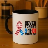 Never Forget 9.11.01 USA Ribbon Patriot Day Coffee Mug thumb 4