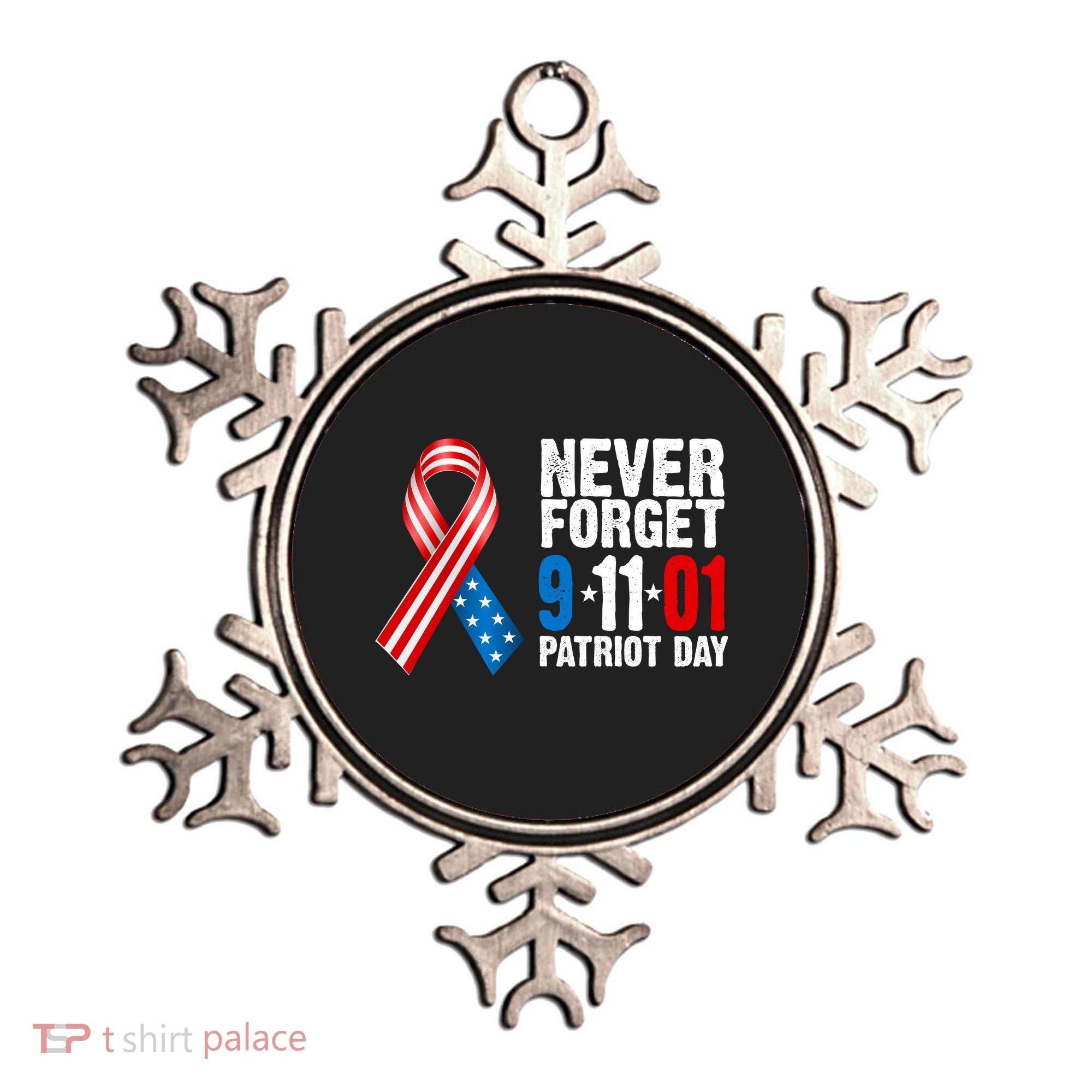 Never Forget 9.11.01 USA Ribbon Patriot Day Ornament