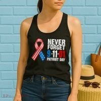 Never Forget 9.11.01 USA Ribbon Patriot Day Women's Tank Top thumb 2