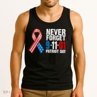Never Forget 9.11.01 USA Ribbon Patriot Day Tank Top thumb 3