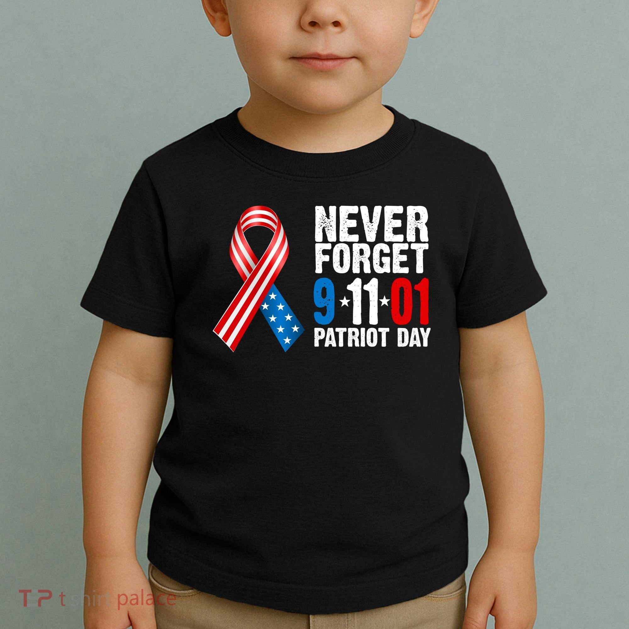 Never Forget 9.11.01 USA Ribbon Patriot Day Toddler T-Shirt