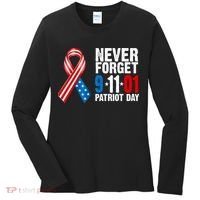 Never Forget 9.11.01 USA Ribbon Patriot Day Women's Long Sleeve Shirt thumb 0