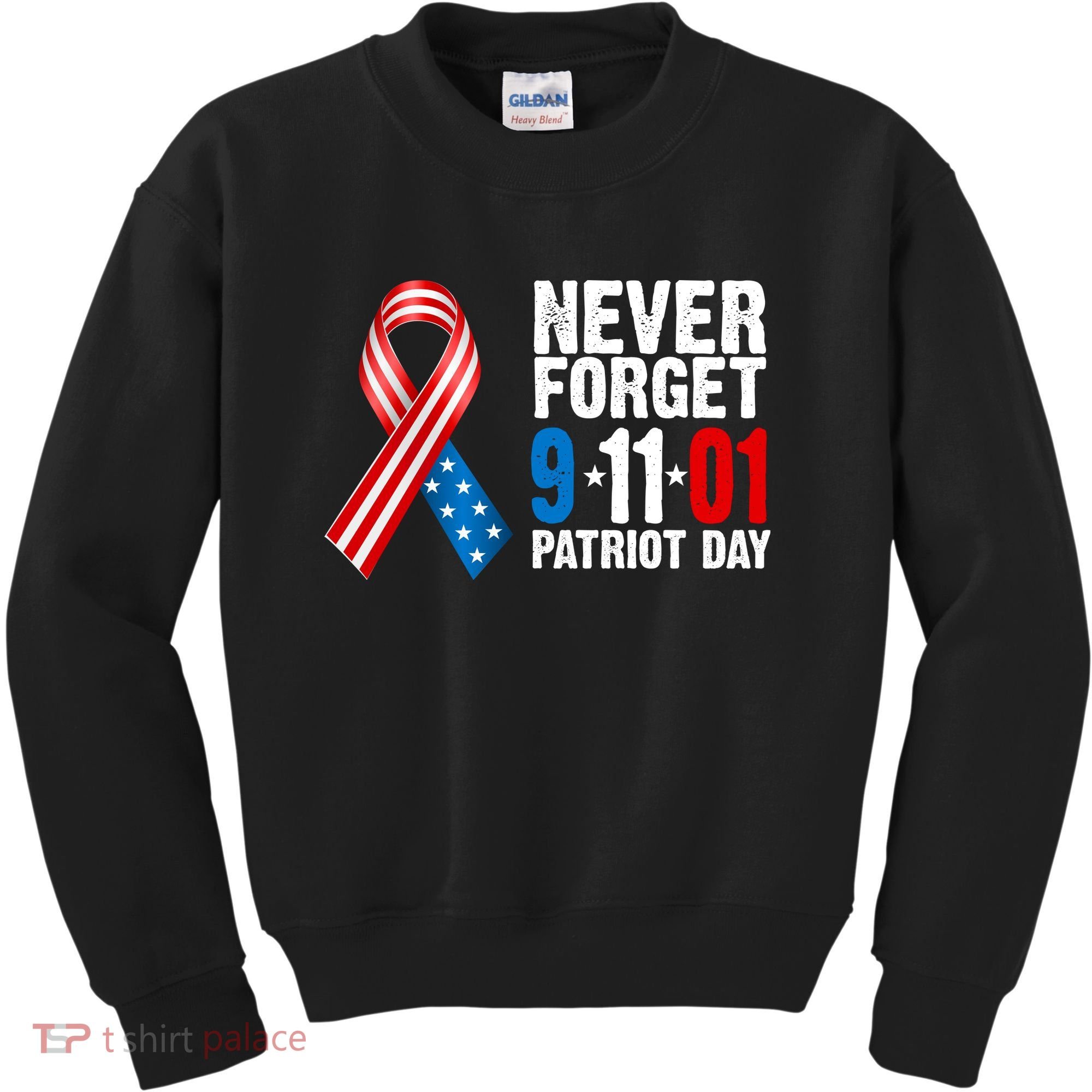 Never Forget 9.11.01 USA Ribbon Patriot Day Kids Sweatshirt