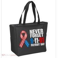 Never Forget 9.11.01 USA Ribbon Patriot Day Tote Bag thumb 2