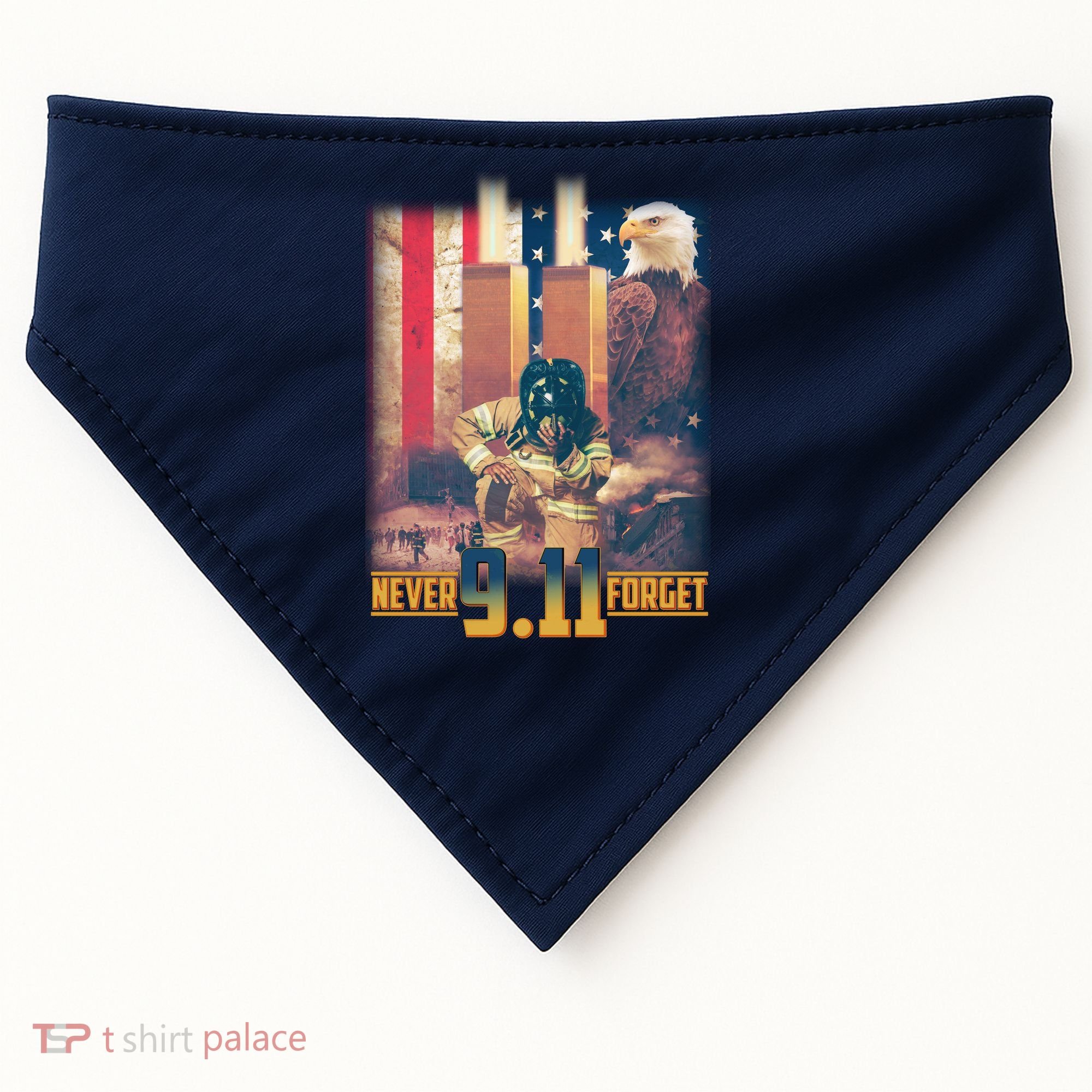 Never Forget 9 11 September 11 Memorial New York City Firefighter USA-Made Doggie Bandana