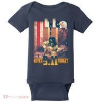 Never Forget 9 11 September 11 Memorial New York City Firefighter Baby Bodysuit thumb 0
