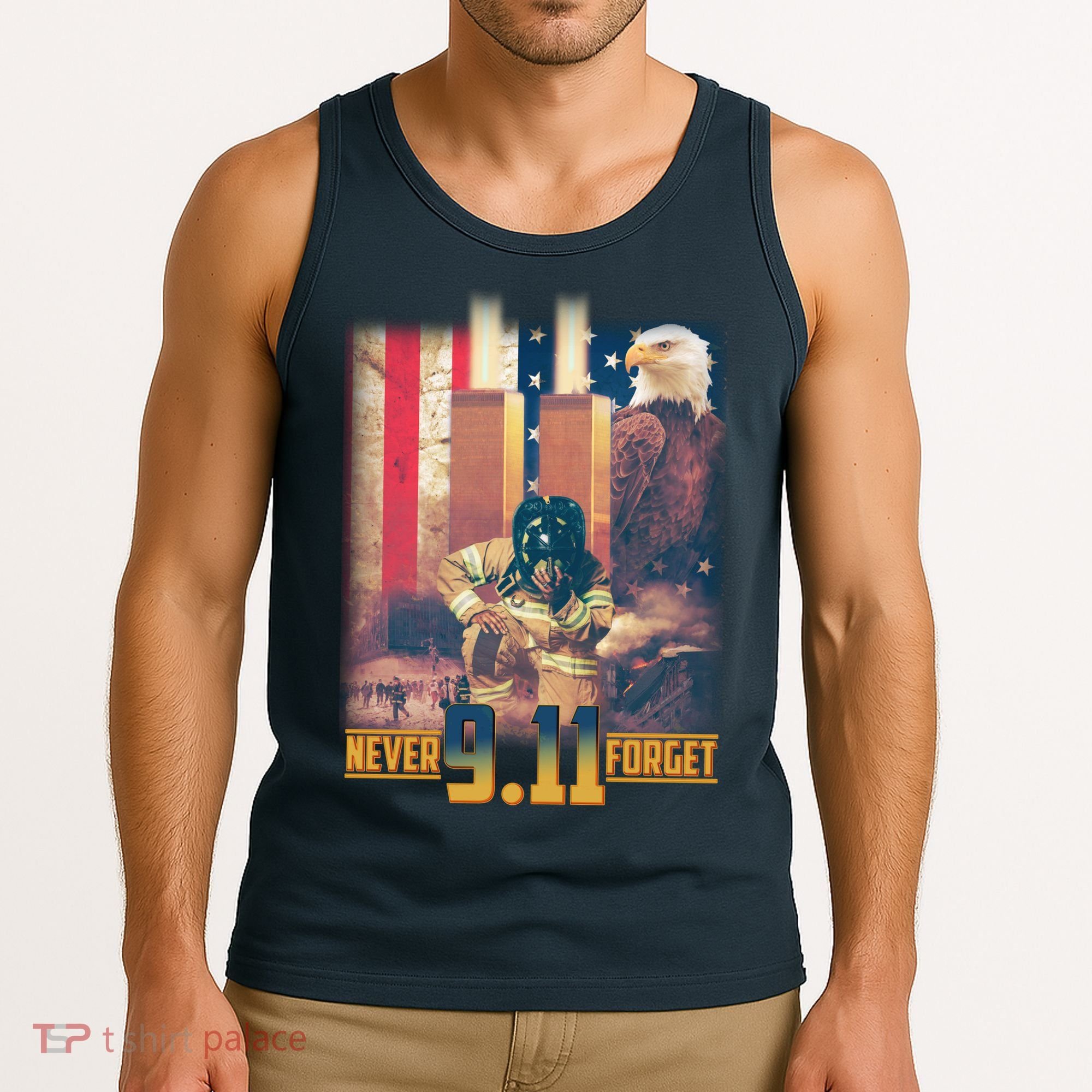 Never Forget 9 11 September 11 Memorial New York City Firefighter Tank Top