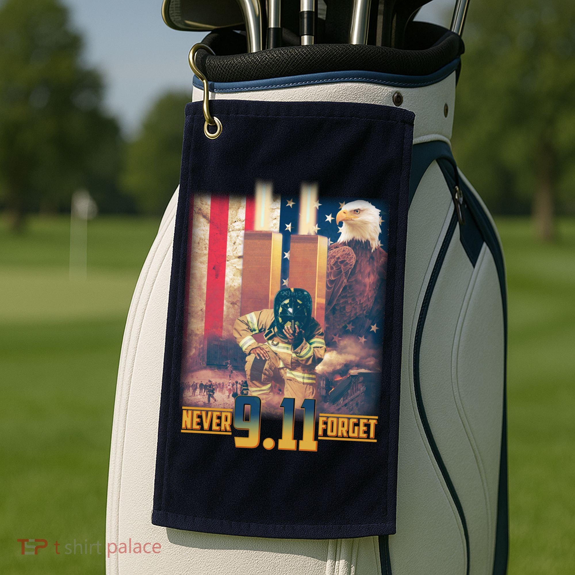 Never Forget 9 11 September 11 Memorial New York City Firefighter Golf Towel