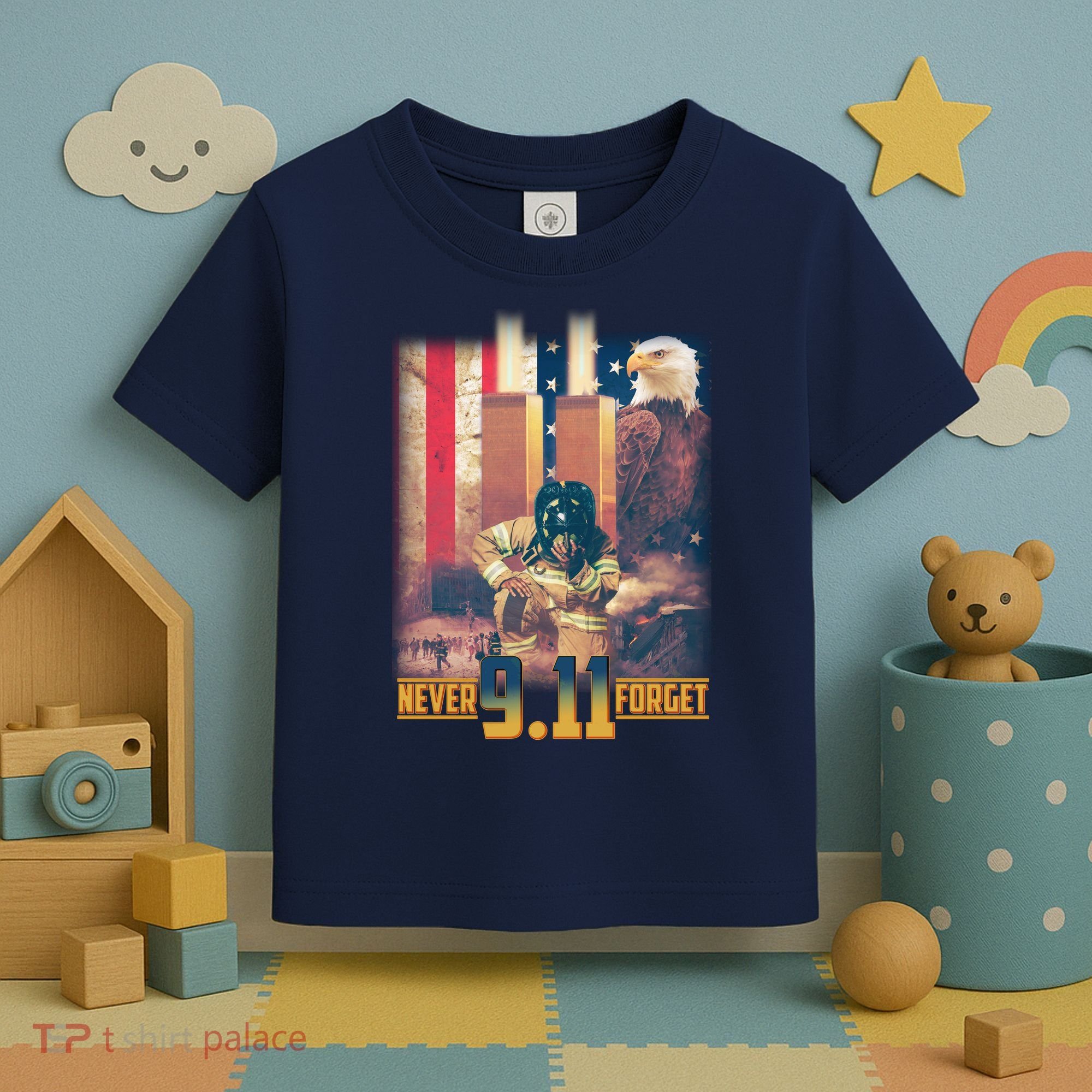Never Forget 9 11 September 11 Memorial New York City Firefighter Toddler T-Shirt