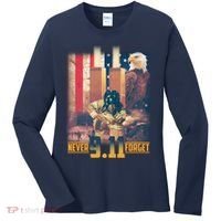 Never Forget 9 11 September 11 Memorial New York City Firefighter Women's Long Sleeve Shirt thumb 0