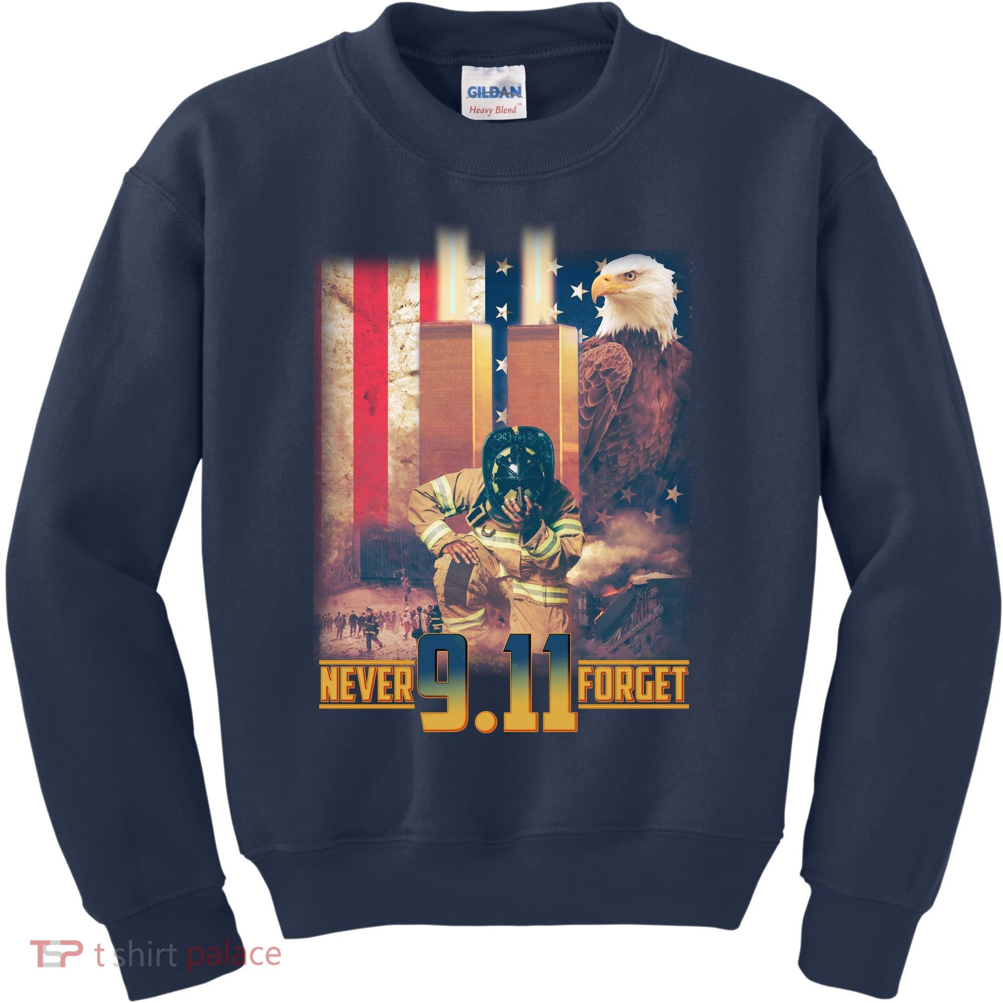 Never Forget 9 11 September 11 Memorial New York City Firefighter Kids Sweatshirt