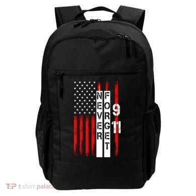 Never Forget 9 11 Nine Eleven Memorial Distressed US American Flag Backpack