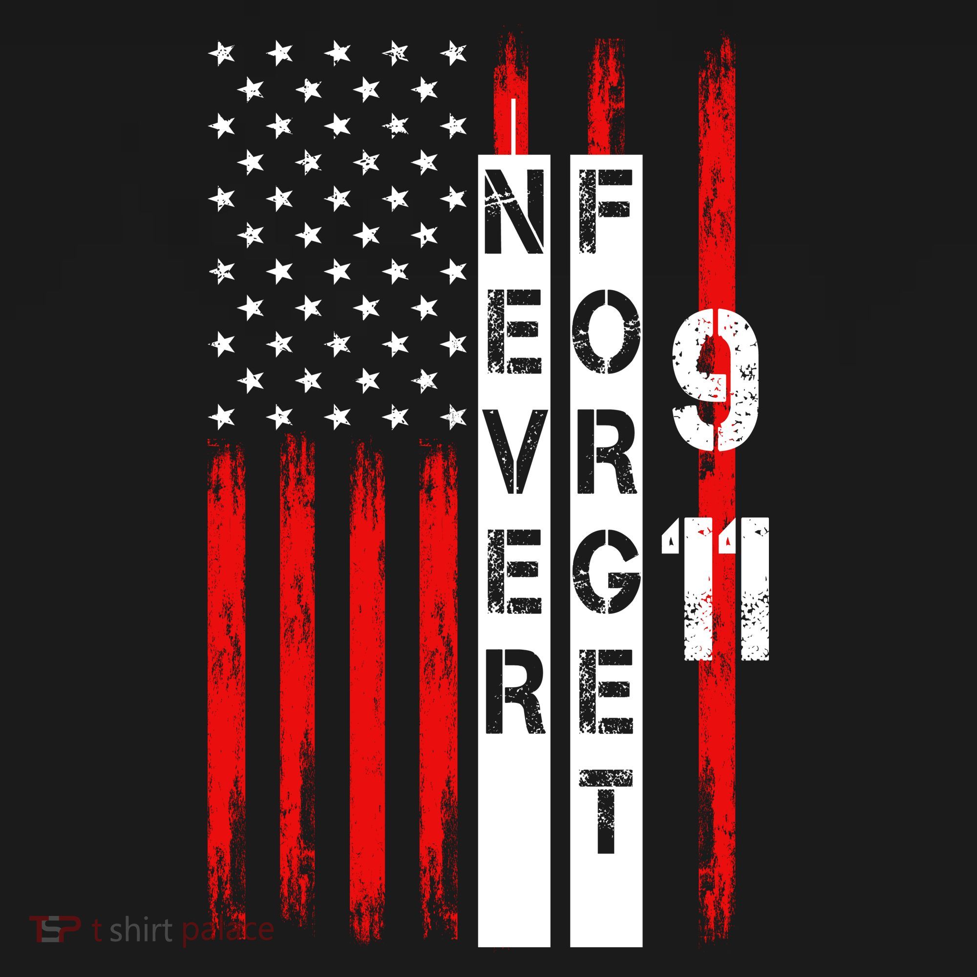 Never Forget 9 11 Nine Eleven Memorial Distressed US American Flag Backpack