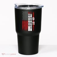 Never Forget 9 11 Nine Eleven Memorial Distressed US American Flag Tumbler thumb 0