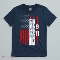 Never Forget 9 11 Nine Eleven Memorial Distressed US American Flag T-Shirt thumb 5