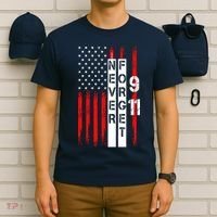 Never Forget 9 11 Nine Eleven Memorial Distressed US American Flag T-Shirt thumb 6