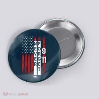 Never Forget 9 11 Nine Eleven Memorial Distressed US American Flag Button thumb 0