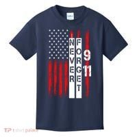Never Forget 9 11 Nine Eleven Memorial Distressed US American Flag Kids T-Shirt thumb 0