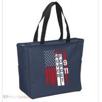 Never Forget 9 11 Nine Eleven Memorial Distressed US American Flag Tote Bag thumb 2
