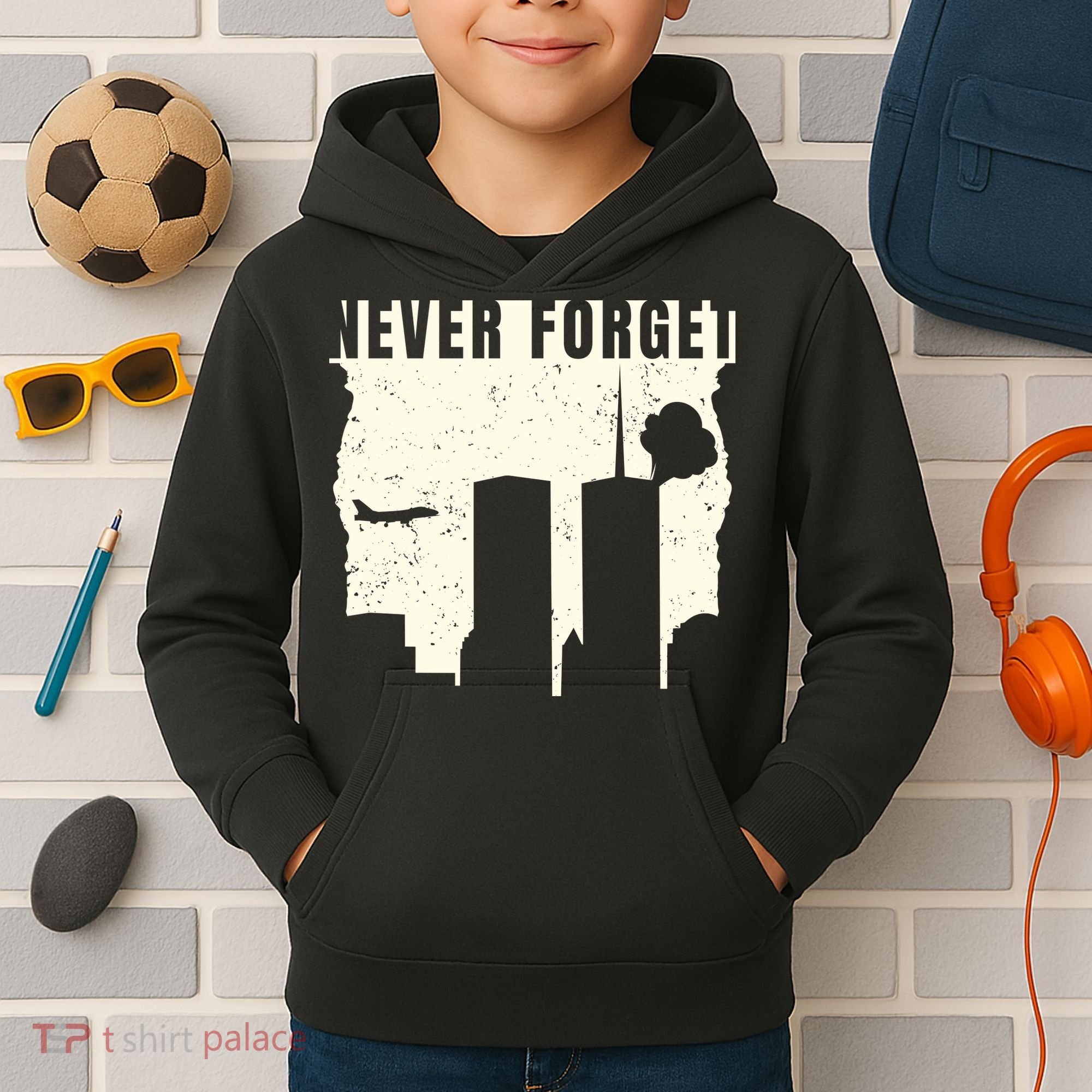 Never Forget 9.11 Patriot Day Kids Hoodie